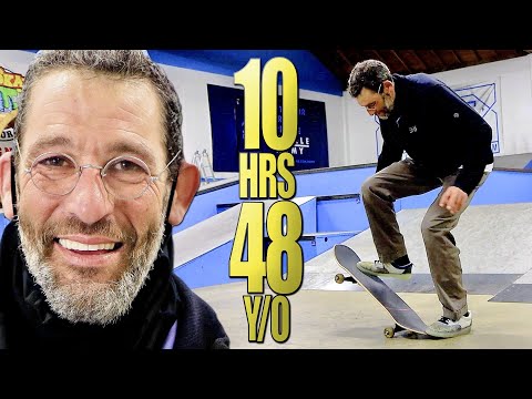 LEARNING TO KICKFLIP IN 10 HOURS at 48 YEARS OLD?!