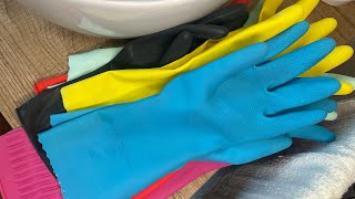 ASMR Scrubbing Multiple Household Rubber Gloves 🧤 | Unique Glove Sounds (Black, Pink, Clear, Yellow…