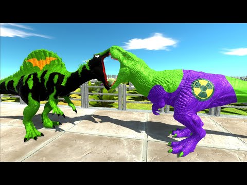 GREEN BATMAN SPINOSAURUS DEATH RUN - Animal Revolt Battle Simulator