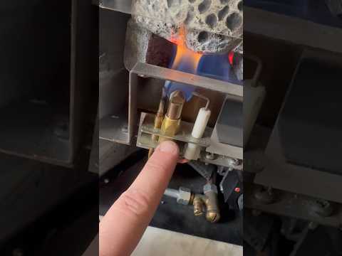 Example of a blocked pilot assembly on a gas fire #cggas #blocked #faulty #servicegasfires
