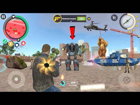 Rope Hero: Vice Town (Mutant Man Fight on Army Base) Apprehensive Car Robot - Android Gameplay HD