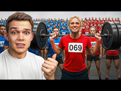 50 Guys VS 50 Girls Locked In a Gym For $10,000