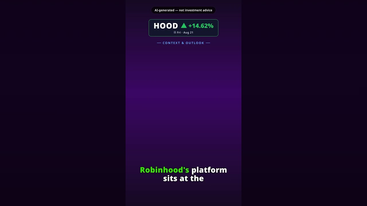 Why Is Robinhood Markets Stock Surging Today? HOOD +14.62% (Aug 21)
