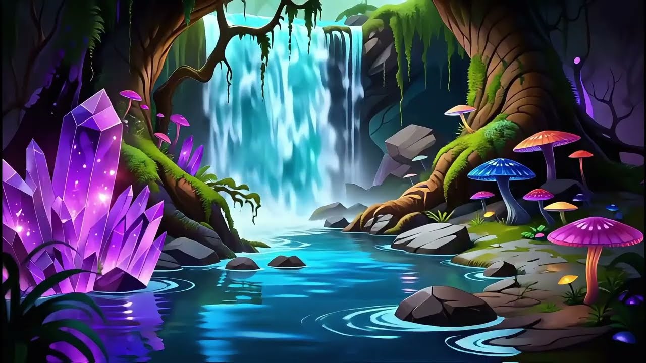 🌌 Escape Reality Instantly 🌊 Hidden Cave Waterfall Ambience for Deep Sleep, Relax & Focus