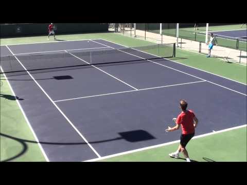 Richard Gasquet and Andreas Seppi - 2014 BNP Paribas Open - Practice Session 3.8.14