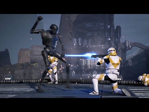 Clone Troopers vs Security Droids - STAR WARS JEDI FALLEN ORDER NPC Wars