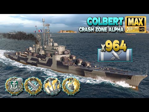 Cruiser Colbert: Smart play on map "Crash Zone Alpha" - World of Warships