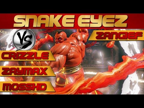 SFV ** SNAKE EYEZ - ZANGIEF ** vs - CRIZZLES - ZAYMAX - MOSSHD - STREET FIGHTER V | 5 RANKED MATCHES