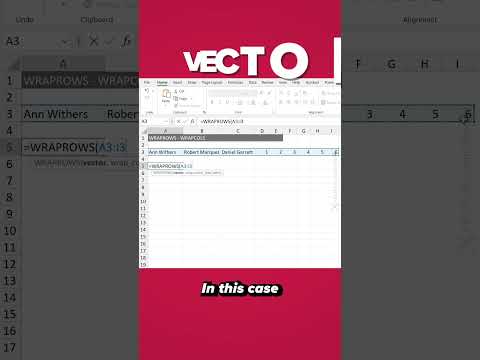 How to Use WRAPROWS & WRAPCOLS Function in Excel #shorts How to Use WRAPROWS & WRAPCOLS Function in Excel #shorts