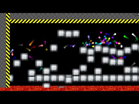 Block Crush and Lava - Marble Race in Algodoo