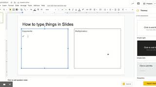 How to Type Exponents and Multiplication in Google Slides