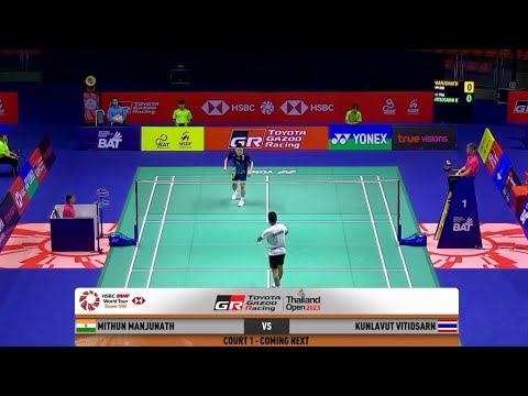 Kunlavut Vitidsarn(THA) vs  Mithun Manjunath(IND | Thailand open 2023.