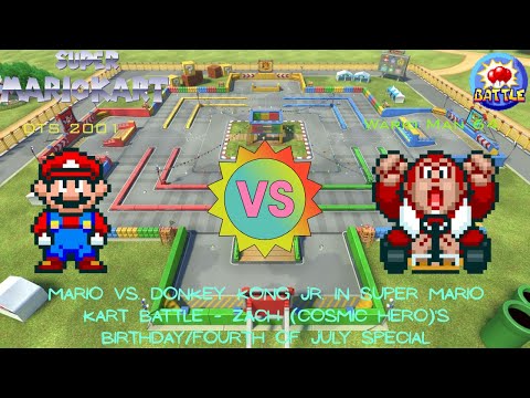 Super Mario Kart Mario (me) Vs DK Jr (@Wario_Man_64) Battle (Zach birthday/4th of July 2025)