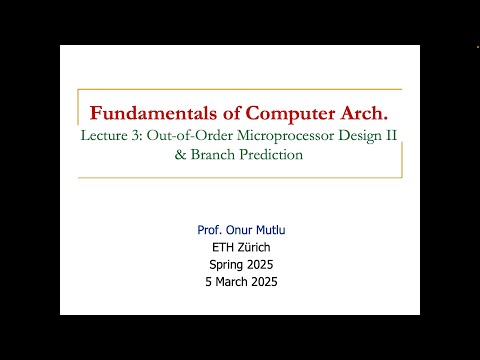 Fundamentals of Computer Architecture: L3: Out-of-Order Microprocessor Design II & Branch Prediction