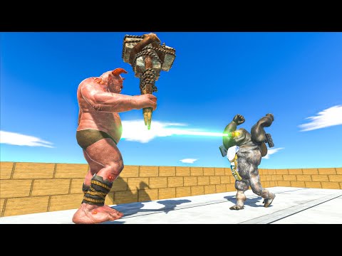 CYBER KING KHUNG vs UNITS | ARBS BATTLE ON BUILDING | Animal Revolt Battle Simulator