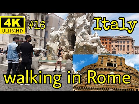 4k walking in the city of Rome Italy. June 2021 ( piazza Navona direction castel Sant'Angelo)