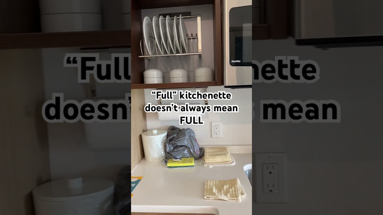 Full kitchenette doesn’t always mean full. Check the reviews! #hotels #travel #kitchenette