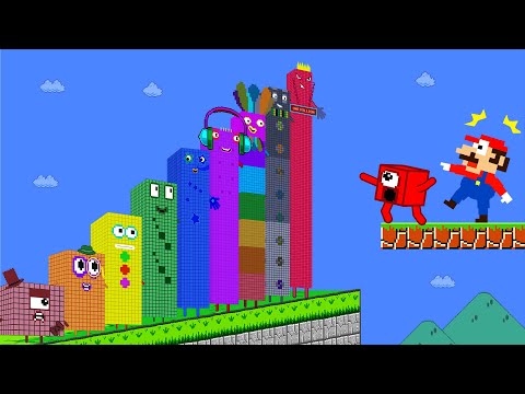 Mario and Numberblocks 1 vs the Giant Biggest Zombie Numberblocks Maze | Game Animation