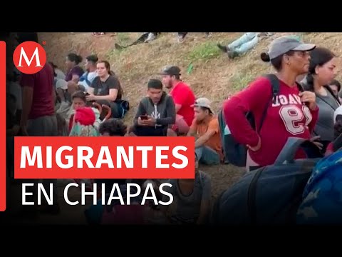 Caravana migrante se dispersa en Escuintla, Acacoyagua y Mapastepe