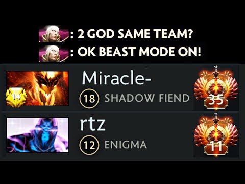 9000 MMR Invoker God Deleted 20 000 MMR Miracle + RTZ Stack Dota 2 Gameplay