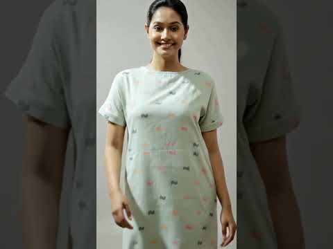 Green Kimono-style dress with a single side pocket — video