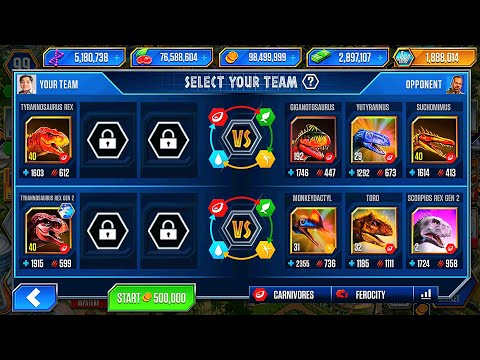 LEGENDARY BATTLE TYRANNOSAURUS REX VS TYRANNOSAURUS REX GEN 2 | JURASSIC WORLD THE GAME