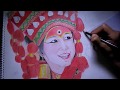 Drawing Kumari (The Living Goddess) : Time lapse Video