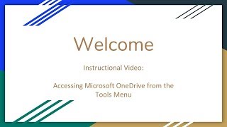 1. Access Microsoft OneDrive from the tools menu.