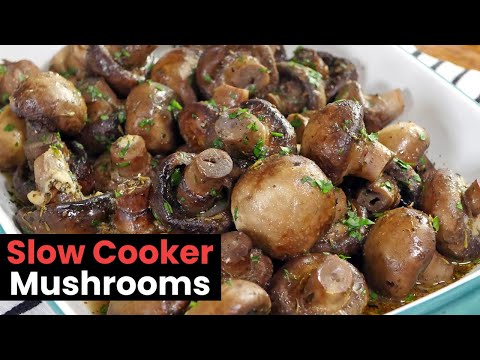 Slow Cooker Garlic Mushrooms