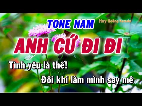 Karaoke Anh Cứ Đi Đi Tone Nam | Huy Hoàng Karaoke