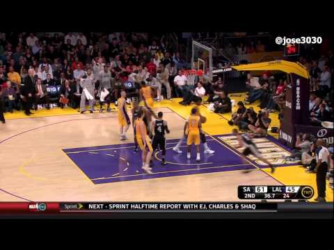 Tony Parker Goes Past Steve Blake - Spurs @ Lakers 4/17/2012