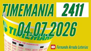 Resultado Timemania de hoje 04/07 concurso 2411
