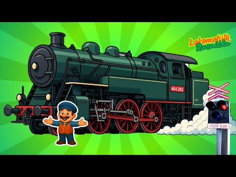 Parní lokomotiva Rosnička, Vlaky a vláčky pro děti | Pohádky česky