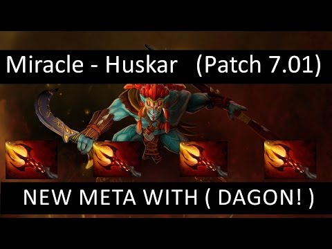 Miracle Huskar - Patch 7.01 -  NEW META WITH DAGON! [Ranked Dota 2 gameplay ]