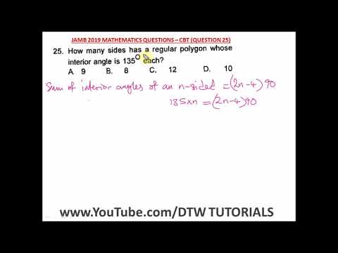 Interior Angle of a Polygon (JAMB Past Question 2019 Solved - Qst 25)