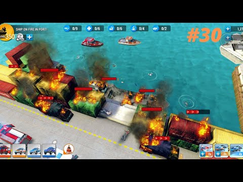 Ship on fire in port | Emergency HQ Gameplay #30 | FireFighter Rescue Strategy Games(EMHQ)