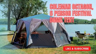 Coleman Tent Octagon, 6 Man Festival Dome Tent, UK Camping Gear