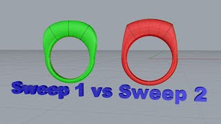 Difference between Sweep 1 and 2 Rail in Rhino 3D