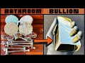Bathroom Bullion Bar Perfect Mirrored Bar ASMR Metal Melting Trash To Treasure BigStackD