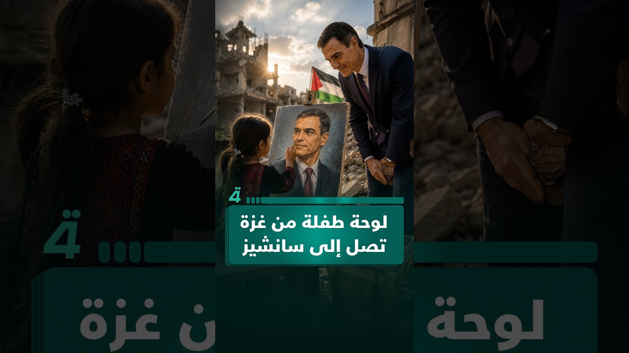 فيديو | من قلب الدمار.. لوحة رسمتها طفلة من غزة تصل إلى رئيس الوزراء الإسباني