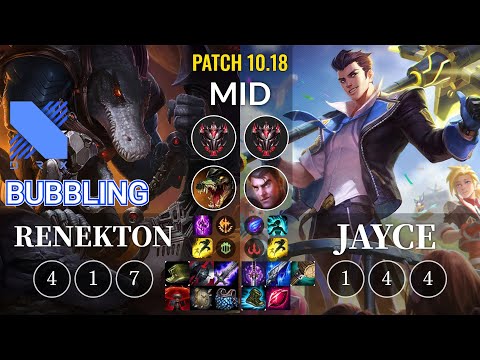 DRX Bubbling Renekton vs Jayce Mid - KR Patch 10.18