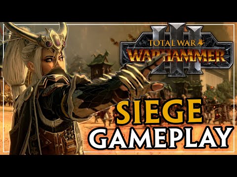 Total War Warhammer 3 Siege Gameplay - CATHAY Vs KHORNE
