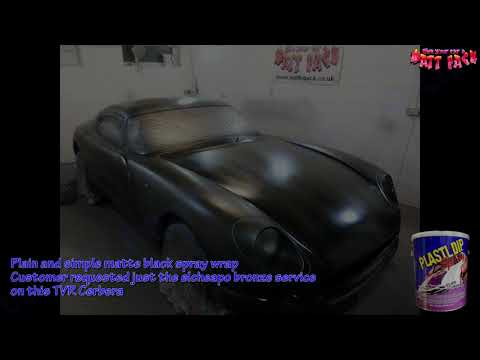 TVR Cerbera spray wrapped in matte black PLASTI DIP, matte finish using the Earlex MS3000
