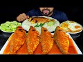 SPICY FULL HILSA FISH CURRY HILSA FISH FRY EGG FRY RICE SALAD ASMR MUKBANG EATING LiveToEATT
