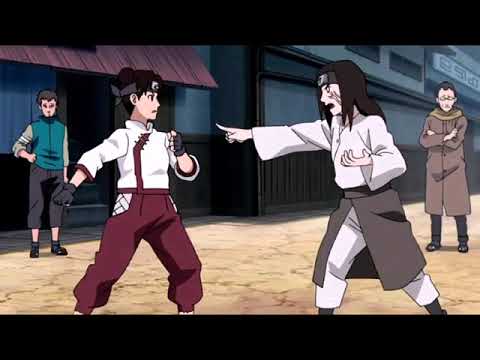 Neji uses the byakugan to see Tenten's underwear