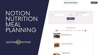 Sign up for Beta - I built an app! Notion Nutrition Meal Planner