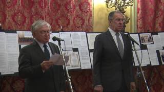 Эдвард Налбандян и Сергей Лавров открыли выставку, посвященную 25-летию установления дипломатических отношений между Арменией и Россией