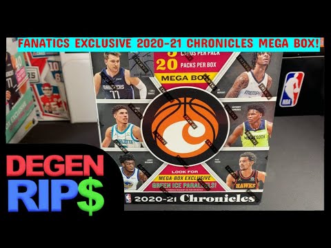 2020-21 Panini Chronicles Basketball FANATICS Exclusive Mega Box! SICK Green Cracked Ice Parallels!