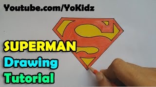How to draw Superman Symbol or Logo for kids - Easy and simple