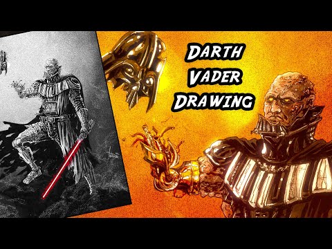 Darth Vader Drawing  / Desenhando Obi-Wan Kenobi Star Wars Fan art SPEEDPAINT DIY ART TUTORIAL